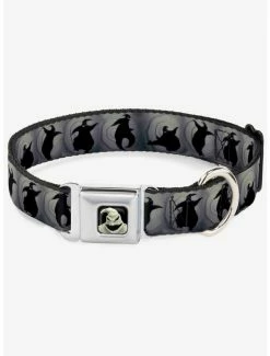 Brand new 🔥 Nightmare Before 🎁 Christmas Oogie Boogie Silhouette Poses Gray Black Seatbelt Buckle 🐶 Dog Collar ⭐