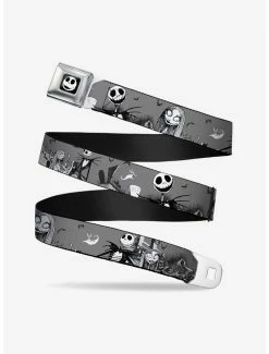 Best Sale 😀 The Nightmare Before 🎄 Christmas Jack And Sally Cemetery Scene Seatbelt Belt 🛒