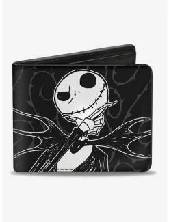 Flash Sale 🎁 The Nightmare Before 🎄 Christmas Jack Thinking Pose Thorny Vine Bi-Fold Wallet ⭐