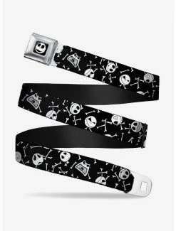 Brand new 👍 Buckle-Down The Nightmare Before 🎅 Christmas Jack Expressions And Bones Seatbelt Belt 👍