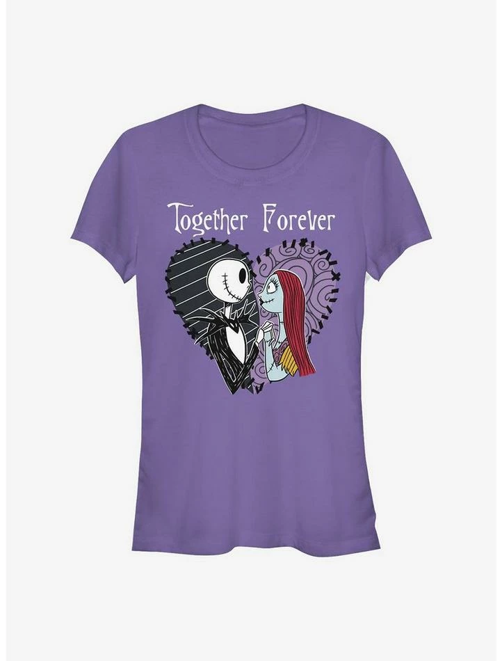 Best Pirce ๐ The Nightmare Before ๐ Christmas Jack & Sally Together Forever ๐ง Girls T-Shirt ๐ฏ - Image 2