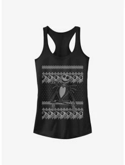New 🤩 Disney The Nightmare Before 🎄 Christmas Jack Intarsia Sweater 👧 Girls Tank 😍