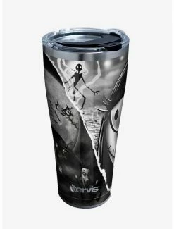 Cheap ⭐ The Nightmare Before ❄ Christmas Torn Collage 30oz Stainless Steel Tumbler With Lid 🔔