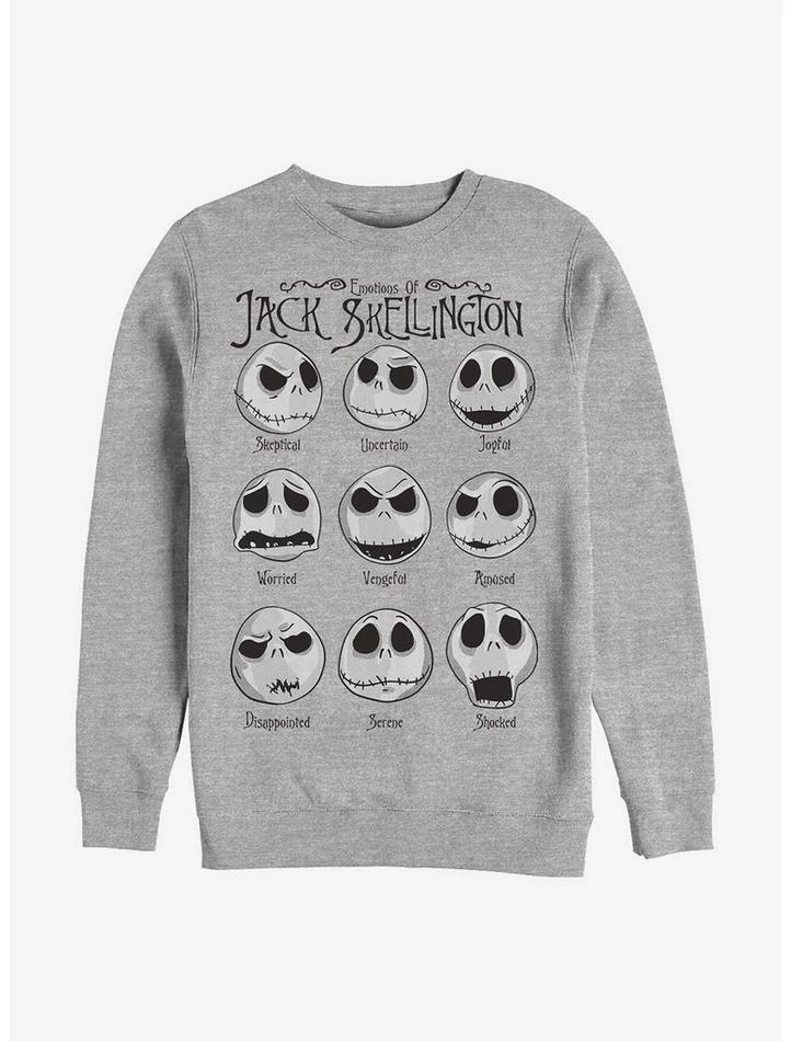 Best deal 🤩 Disney The Nightmare Before 🎁 Christmas Jack Emotions Crew Sweatshirt ⌛