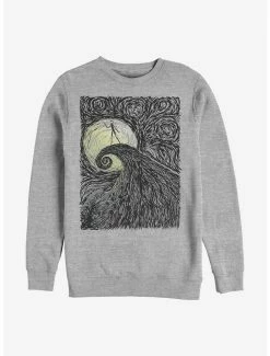 Deals 😍 Disney The Nightmare Before ❄ Christmas Spiral Hill Crew Sweatshirt 🧨