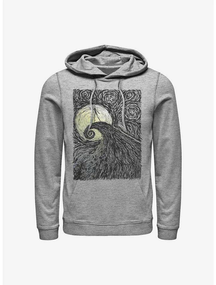 Hot Sale 🤩 Disney The Nightmare Before 🎄 Christmas Spiral Hill Hoodie 🌟