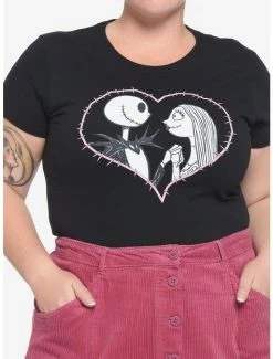 Hot Sale 👏 The Nightmare Before ❄ Christmas Jack & Sally 👧 Girls T-Shirt Plus Size 😍