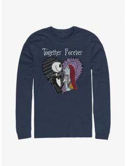 Promo 🌟 The Nightmare Before 🎁 Christmas Jack & Sally Together Forever Long-Sleeve T-Shirt 😍