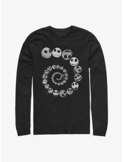 Coupon 😉 Disney The Nightmare Before 🎄 Christmas Jack Emotions Spiral Long-Sleeve T-Shirt ✔️