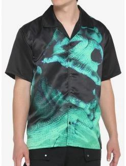 Best deal 🧨 The Nightmare Before 🎄 Christmas Oogie Boogie's Face Woven Button-Up 🎉