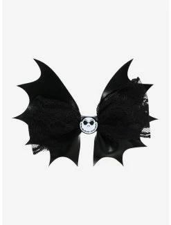 New 💯 The Nightmare Before 🎄 Christmas Jack Bat Wing Hair Bow 🔔