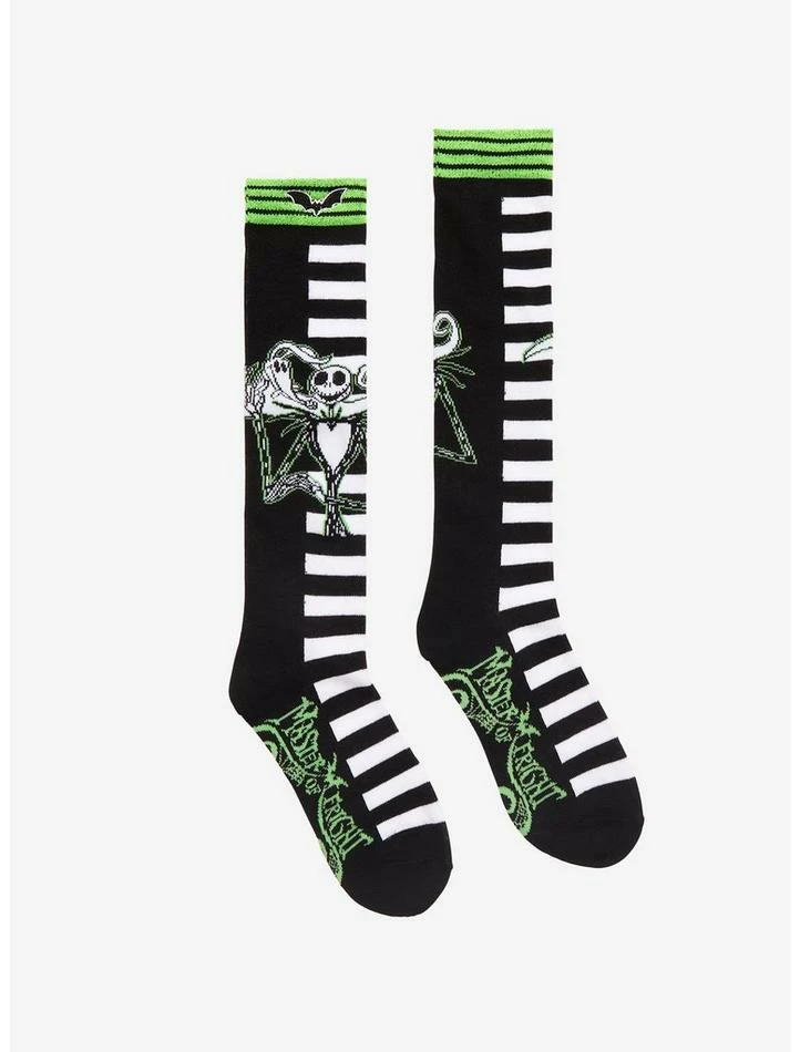 Best Sale โญ The Nightmare Before ๐ Christmas Jack Stripe Knee-High ๐งฆ Socks โค๏ธ