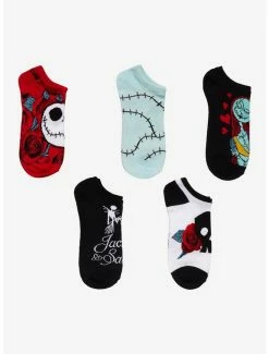 Best deal 🛒 The Nightmare Before 🔔 Christmas Jack & Sally Roses No-Show 🧦 Socks 5 Pair 🛒