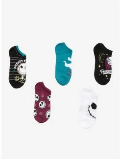Cheap 🧨 The Nightmare Before ❄ Christmas Quotes Icons No-Show 🧦 Socks 5 Pair 😉