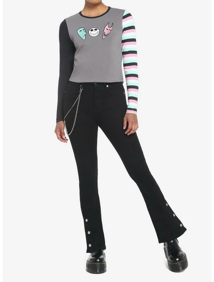 Cheap 🥰 The Nightmare Before 🎁 Christmas Oogie's Boys Contrast 👧 Girls Skimmer Long-Sleeve T-Shirt 🔔 - Image 2