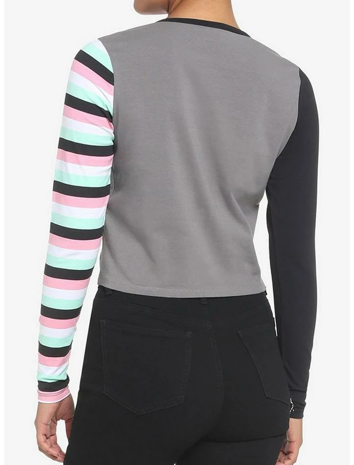 Cheap 🥰 The Nightmare Before 🎁 Christmas Oogie's Boys Contrast 👧 Girls Skimmer Long-Sleeve T-Shirt 🔔 - Image 3