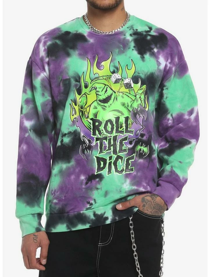 Brand new ✔️ The Nightmare Before 🎄 Christmas Oogie Boogie Dice Tie-Dye Sweatshirt ✨
