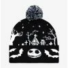 Outlet 💯 The Nightmare Before 🔔 Christmas Jack Graveyard Pom Beanie 💯