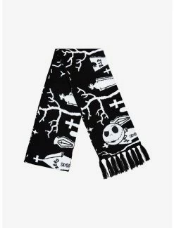 Cheap 🤩 The Nightmare Before 🎄 Christmas Graveyard Scarf ⌛