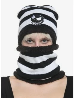 Discount 💯 The Nightmare Before 🔔 Christmas Jack Stripe Scarf & Beanie Set 🧨