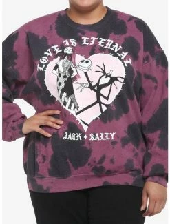New ⌛ The Nightmare Before 🎄 Christmas Love Is Eternal Tie-Dye 👧 Girls Sweatshirt Plus Size 🥰