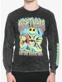 Best reviews of 😍 The Nightmare Before 🎁 Christmas Metal Dark Wash Long-Sleeve T-Shirt 🔥