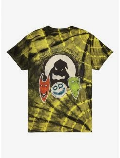 Best Pirce 💯 The Nightmare Before ❄ Christmas Oogie's Boys Mask Tie-Dye Boyfriend Fit 👧 Girls T-Shirt ⭐