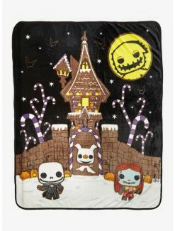 Cheapest 🌟 Funko The Nightmare Before 🎁 Christmas Gingerbread Throw Blanket Hot Topic Exclusive 🧨