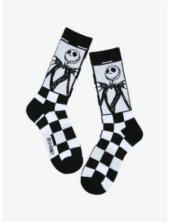 Top 10 ๐ The Nightmare Before โ Christmas Jack Checkered Crew ๐งฆ Socks ๐
