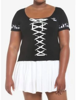 Brand new 💯 The Nightmare Before 🎅 Christmas Zero Lace-Up 👧 Girls Top Plus Size 😉