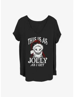 Discount 🥰 Disney The Nightmare Before 🎅 Christmas Jolly Santa Jack 👧 Girls T-Shirt Plus Size ✨