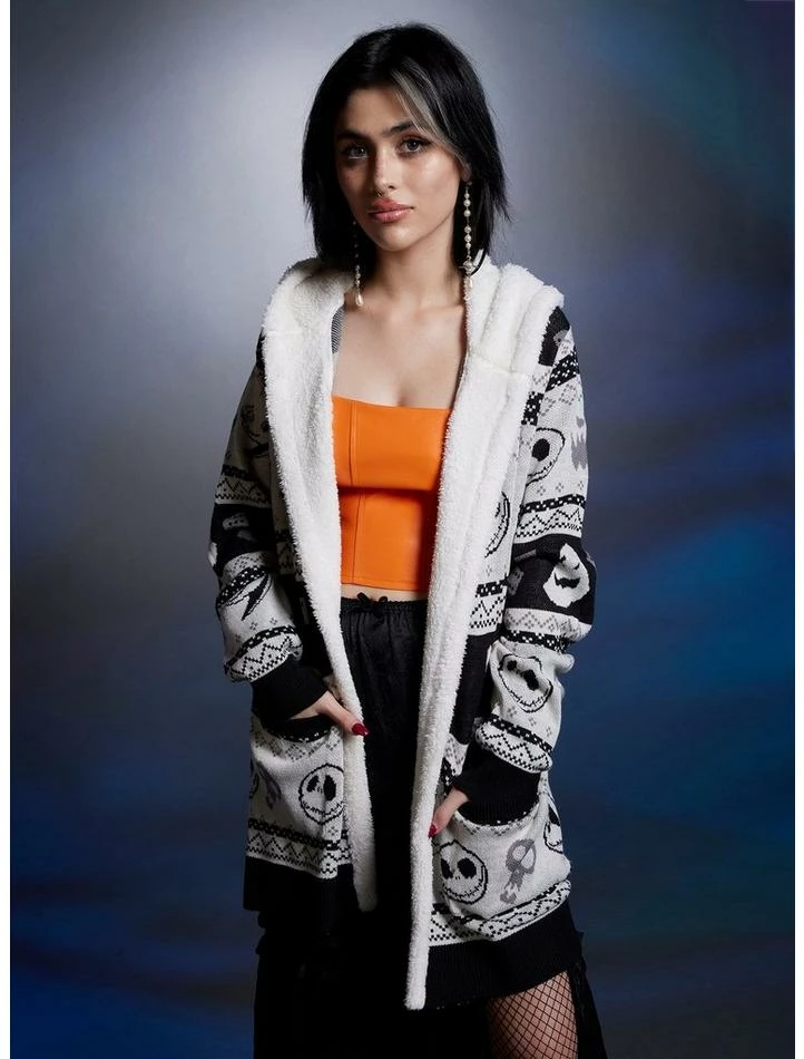 Best Sale ๐ฅ The Nightmare Before โ Christmas Fair Isle ๐ง Girls Sherpa Cardigan ๐