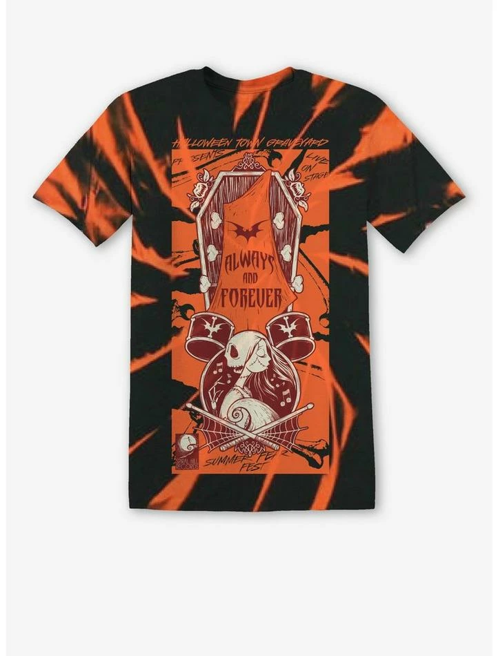 Flash Sale ๐ฅ The Nightmare Before โ Christmas Band Tie-Dye Boyfriend Fit ๐ง Girls T-Shirt ๐