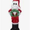 Best reviews of 🥰 The Nightmare Before 🎁 Christmas Jack Skellington In Santa Suit With Wreath Airblown 🤩