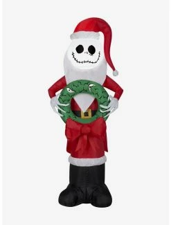Best reviews of 🥰 The Nightmare Before 🎁 Christmas Jack Skellington In Santa Suit With Wreath Airblown 🤩