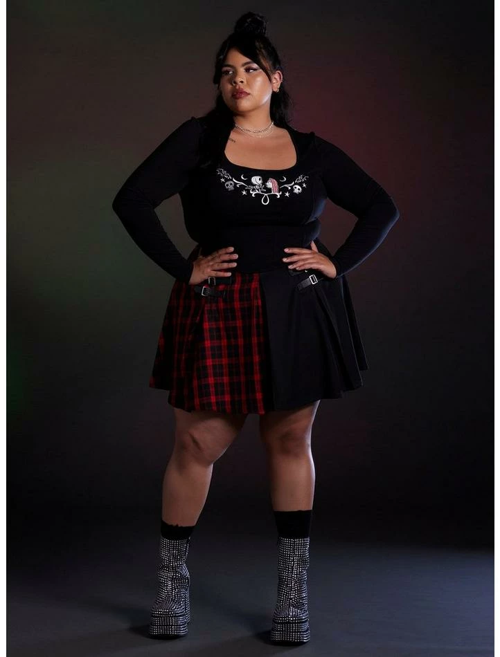 Budget ๐ Her Universe The Nightmare Before ๐ Christmas Duo Crop Long-Sleeve Top Plus Size โจ - Image 2