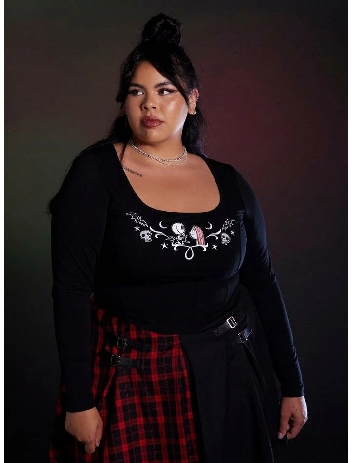 Budget ๐ Her Universe The Nightmare Before ๐ Christmas Duo Crop Long-Sleeve Top Plus Size โจ