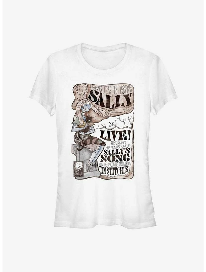 Promo 🎉 Disney The Nightmare Before 🔔 Christmas 🌞 Summer Fear Fest Sally 👧 Girls T-Shirt 👏