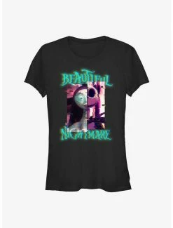 Top 10 😀 The Nightmare Before 🎄 Christmas Jack & Sally Glitchy Beautiful Nightmare 👧 Girls T-Shirt 👏