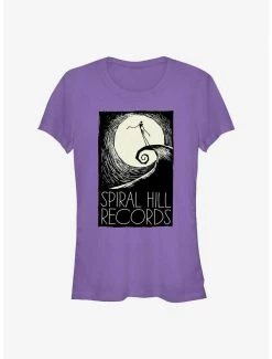 Hot Sale ⭐ Disney The Nightmare Before 🎄 Christmas Spiral Hill Records 👧 Girls T-Shirt ✨