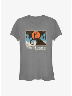 New ❤️ Disney The Nightmare Before 🎄 Christmas Moonlit Lovers Jack and Sally 👧 Girls T-Shirt 🌟
