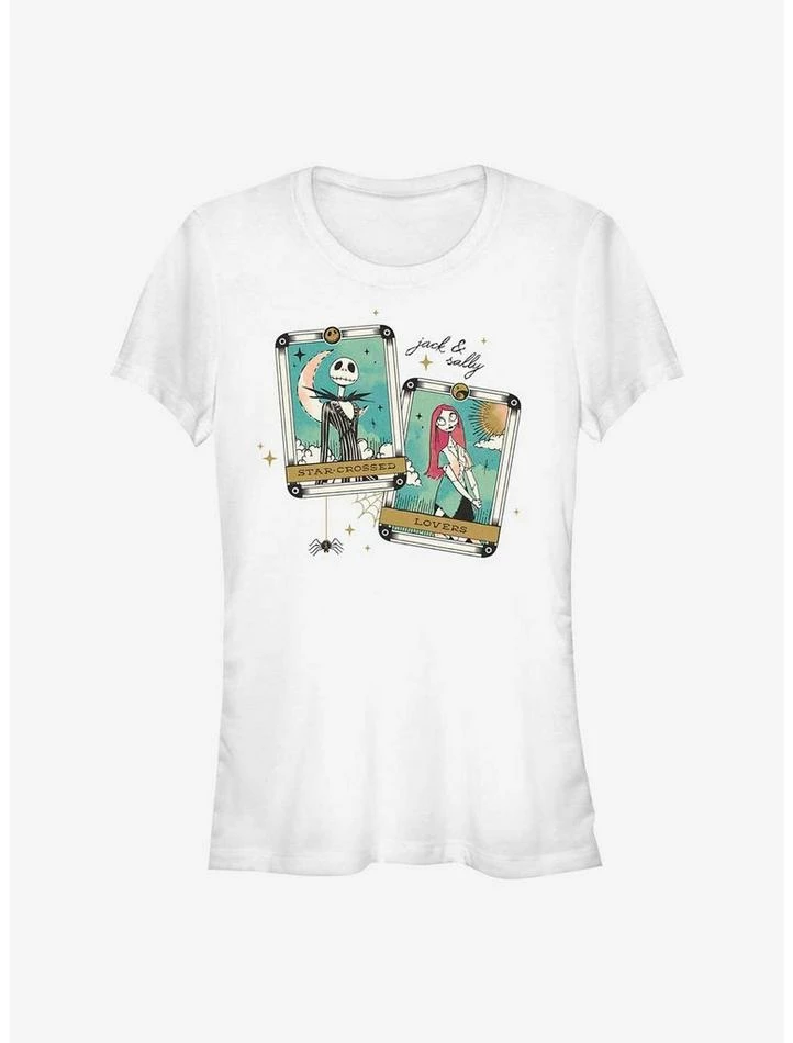Buy ๐ฏ Disney The Nightmare Before ๐ Christmas Jack and Sally Tarot Cards ๐ง Girls T-Shirt ๐