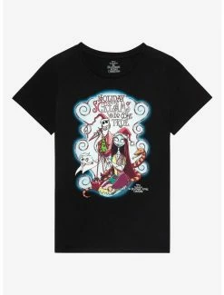 Deals 🧨 The Nightmare Before 🎄 Christmas Holiday Screams Boyfriend Fit 👧 Girls T-Shirt ⌛