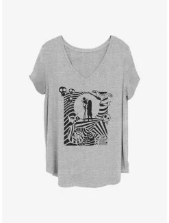 Coupon ❤️ Disney The Nightmare Before 🎅 Christmas Jack and Sally 👧 Girls T-Shirt Plus Size ⌛