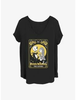 Cheap ❤️ Disney The Nightmare Before 🎄 Christmas Lovers Tarot 👧 Girls T-Shirt Plus Size 🔔
