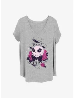 Outlet 💯 Disney The Nightmare Before 🎁 Christmas Anime Eyes Jack 👧 Girls T-Shirt Plus Size 😀