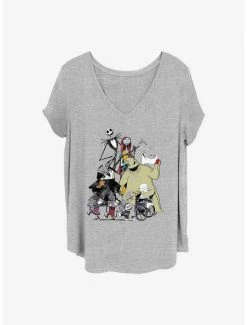 Cheapest ❤️ Disney The Nightmare Before 🔔 Christmas Spooky Squad 👧 Girls T-Shirt Plus Size 💯