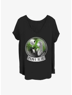 Budget ⭐ Disney The Nightmare Before 🎄 Christmas Meant To Be Snow Globe 👧 Girls T-Shirt Plus Size 🧨