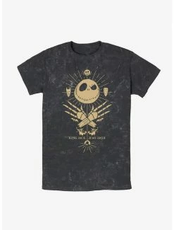 Hot Sale 😀 Disney The Nightmare Before 🔔 Christmas King Jack Mineral Wash T-Shirt 🌟