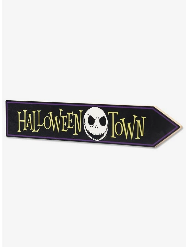 New 🛒 Disney The Nightmare Before 🔔 Christmas 🎃 Halloween Town Jack Skellington Arrow Wood Wall Decor 😉 - Image 2